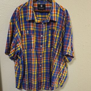 Rocawear Multicolor Plaid Button Down Shirt